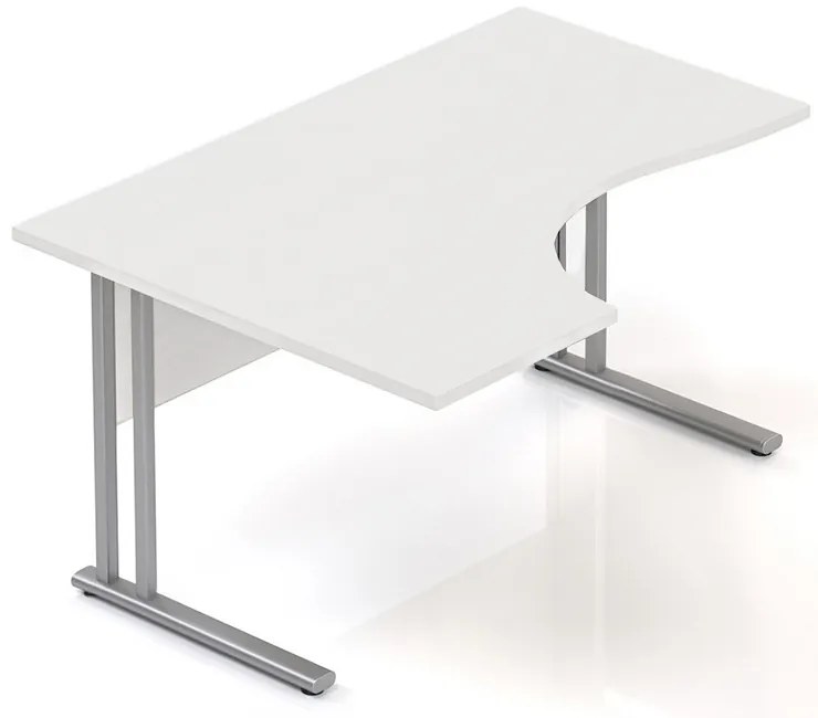 Masa ergonomica Visio 140 x 100 cm, stanga, alba