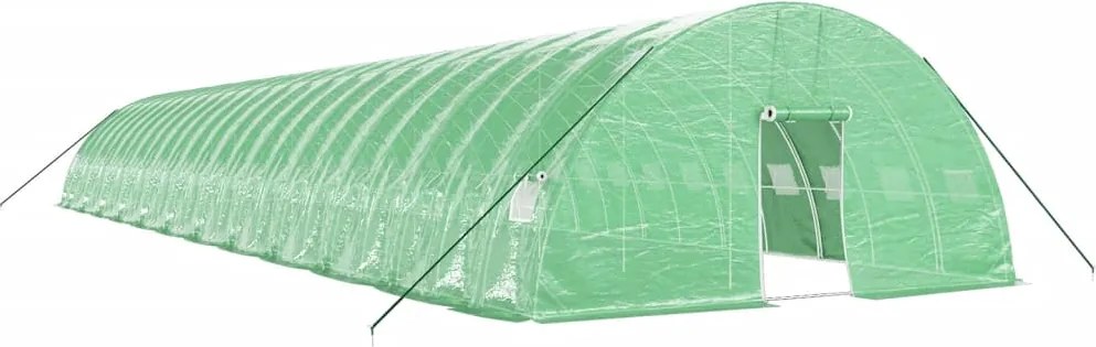 vidaXL Seră cu cadru din oțel, verde, 144 m², 24x6x2,85 m