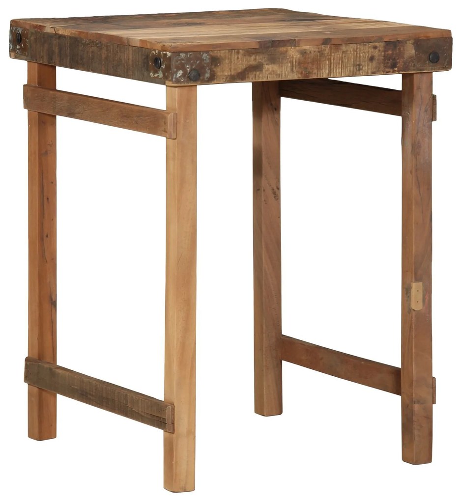 vidaXL Masă dining, 55x60x76 cm, lemn reciclat