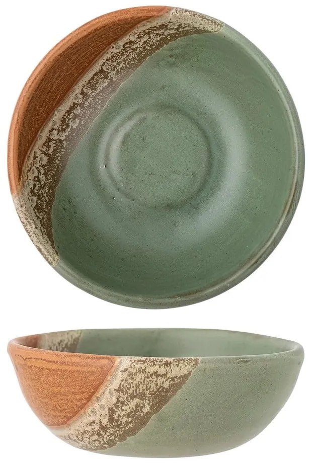 Bol mic verde/portocaliu din gresie 572 ml Paula – Bloomingville