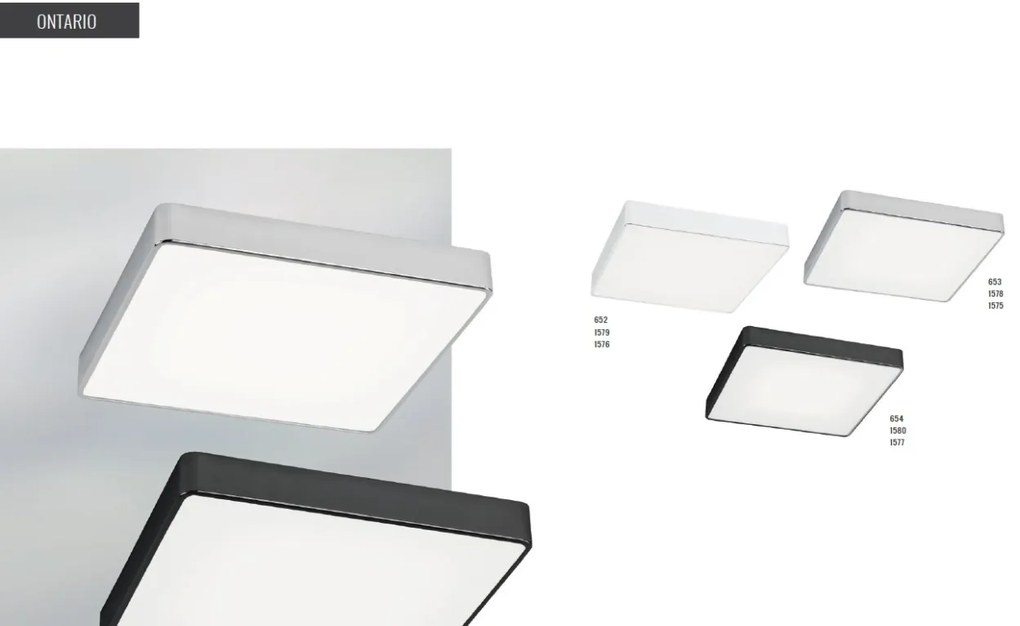 Plafoniera patrata design slim ONTARIO 25cm gri inchis