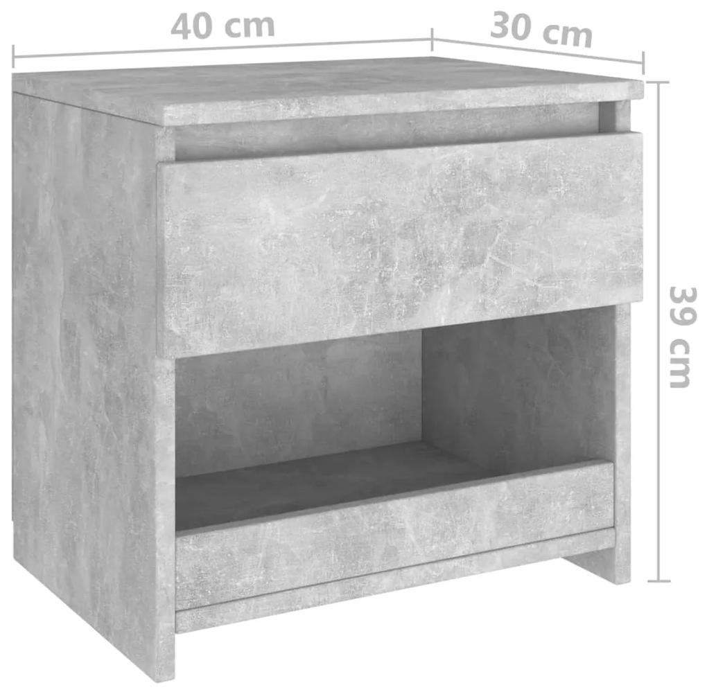 Noptiera, gri beton, 40x30x39 cm, PAL 1, Gri beton