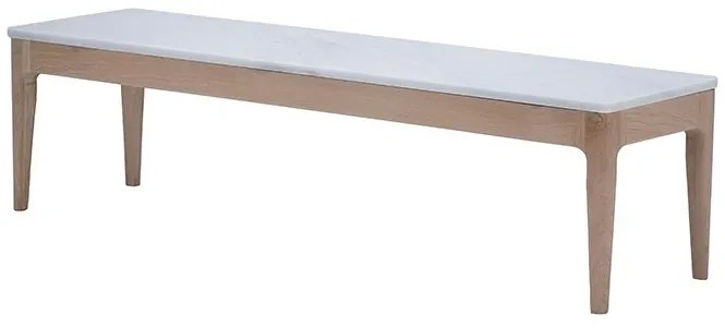 Masuta de cafea, natur, din lemn de stejar si marmura, aspect rustic, Ernest