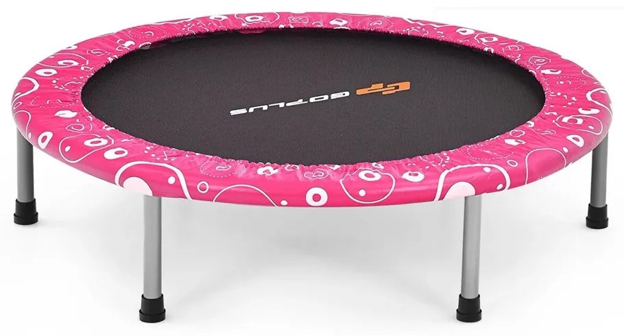 Trambulină pliabilă pentru copii cu mâner, roz