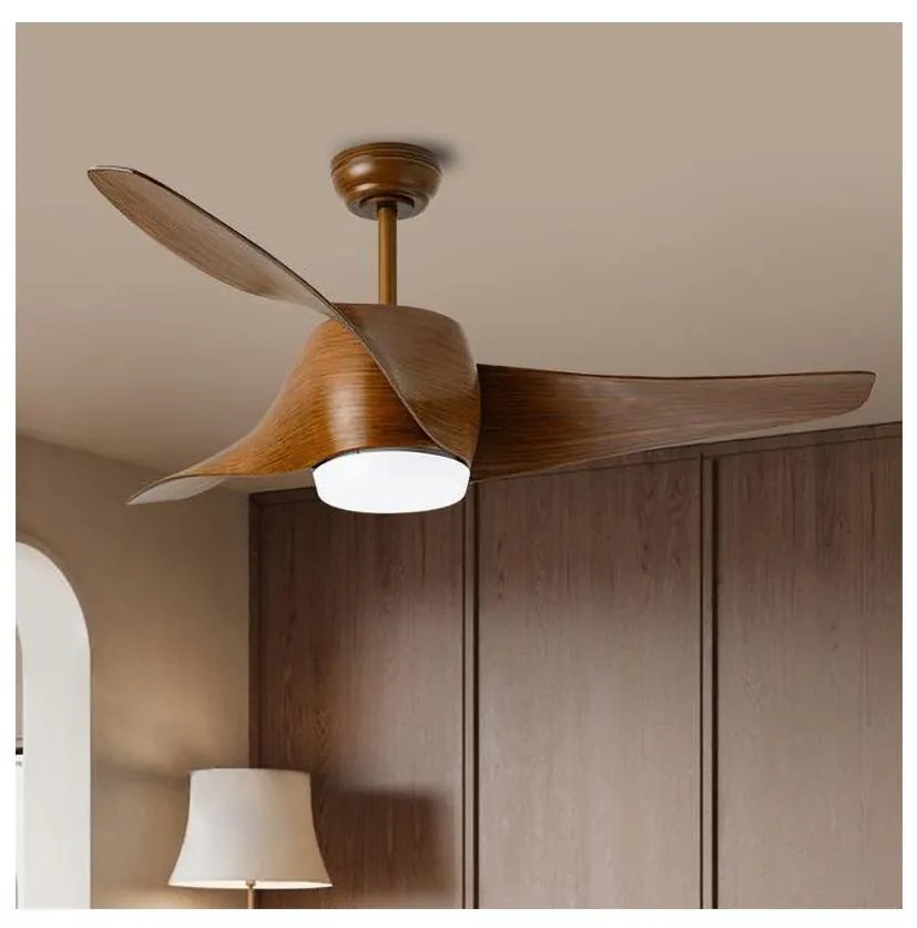 Ventilator LED dimabil de tavan Immax NEO 07286L LED/18W/230V maro Wi-Fi Tuya + telecomandă