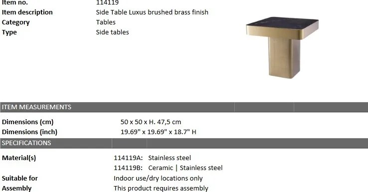 Masuta laterala design elegant Luxus, alama 114119 HZ