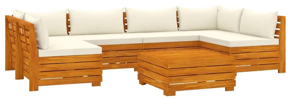 3087299 vidaXL Set mobilier grădină cu perne, 7 piese, lemn masiv de acacia