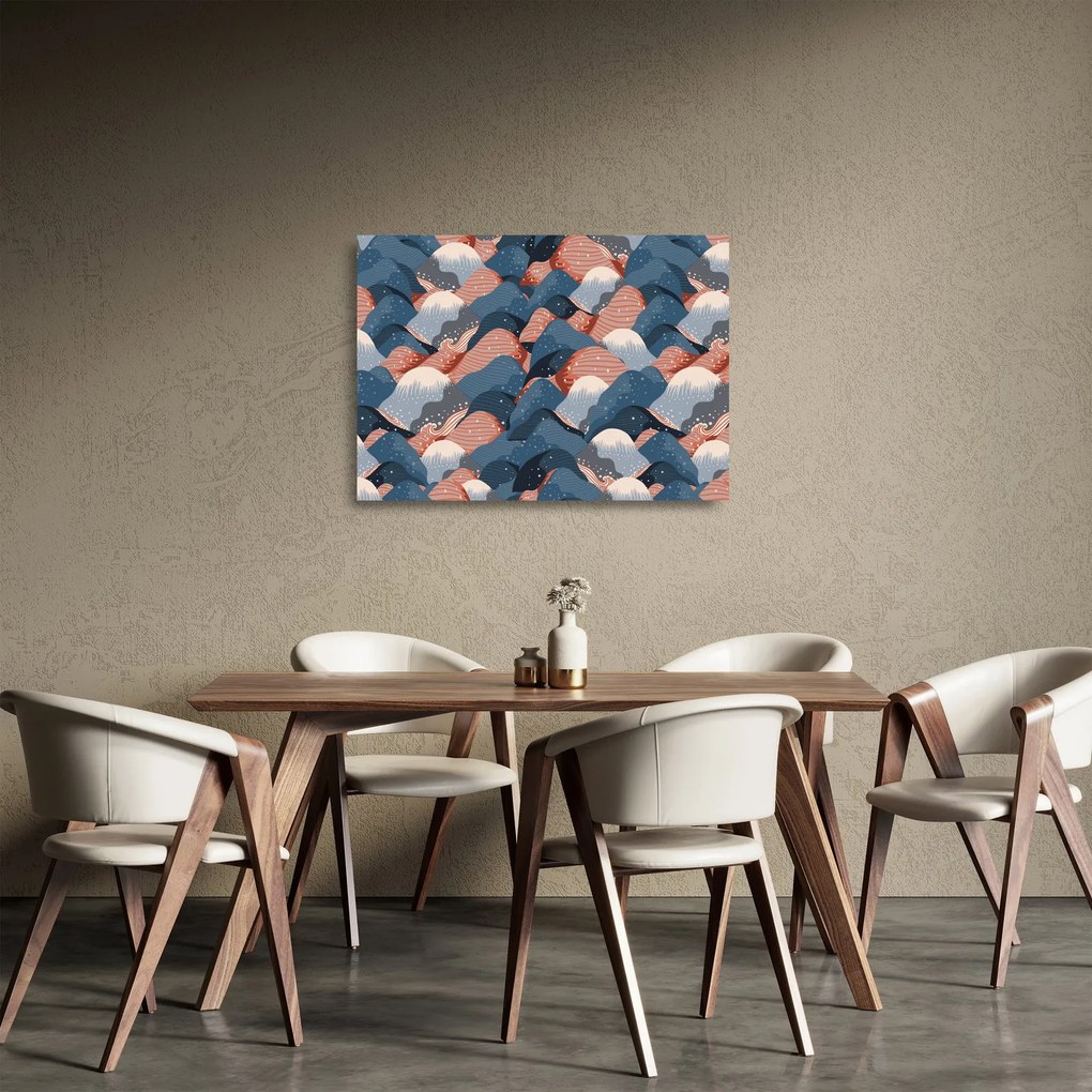 Tablou pe sticlă - Valuri și dealuri (70x50 cm)