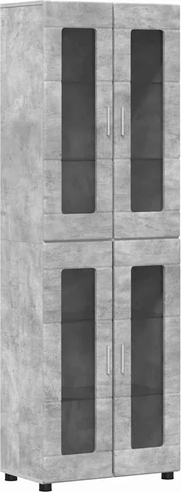 vidaXL Bufet FLORIN Gri din beton 60 x 35 x 182 cm Lemn compozit