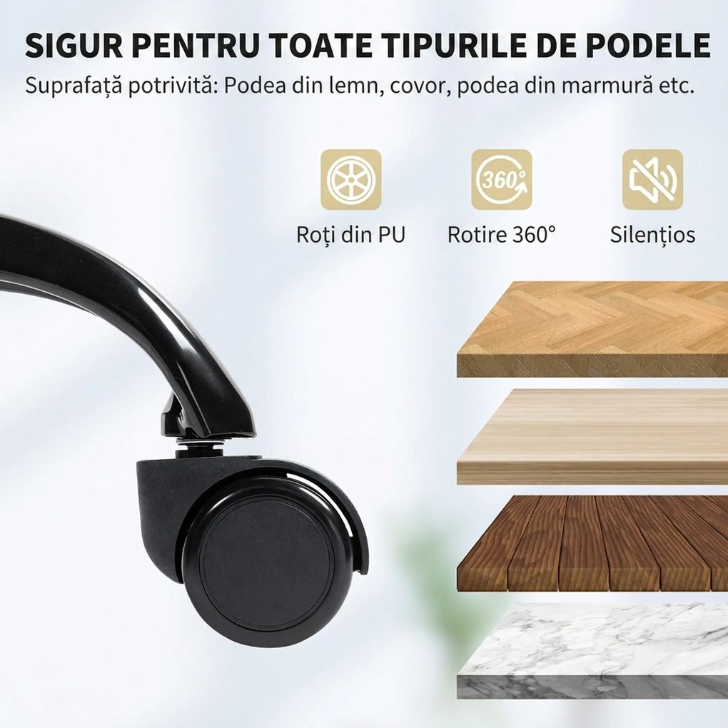 HOMCOM Scaun de birou reclinabil din piele ecologică, cu suport pentru picioare și roți, 65x67x111-119 cm, bej | Aosom Romania