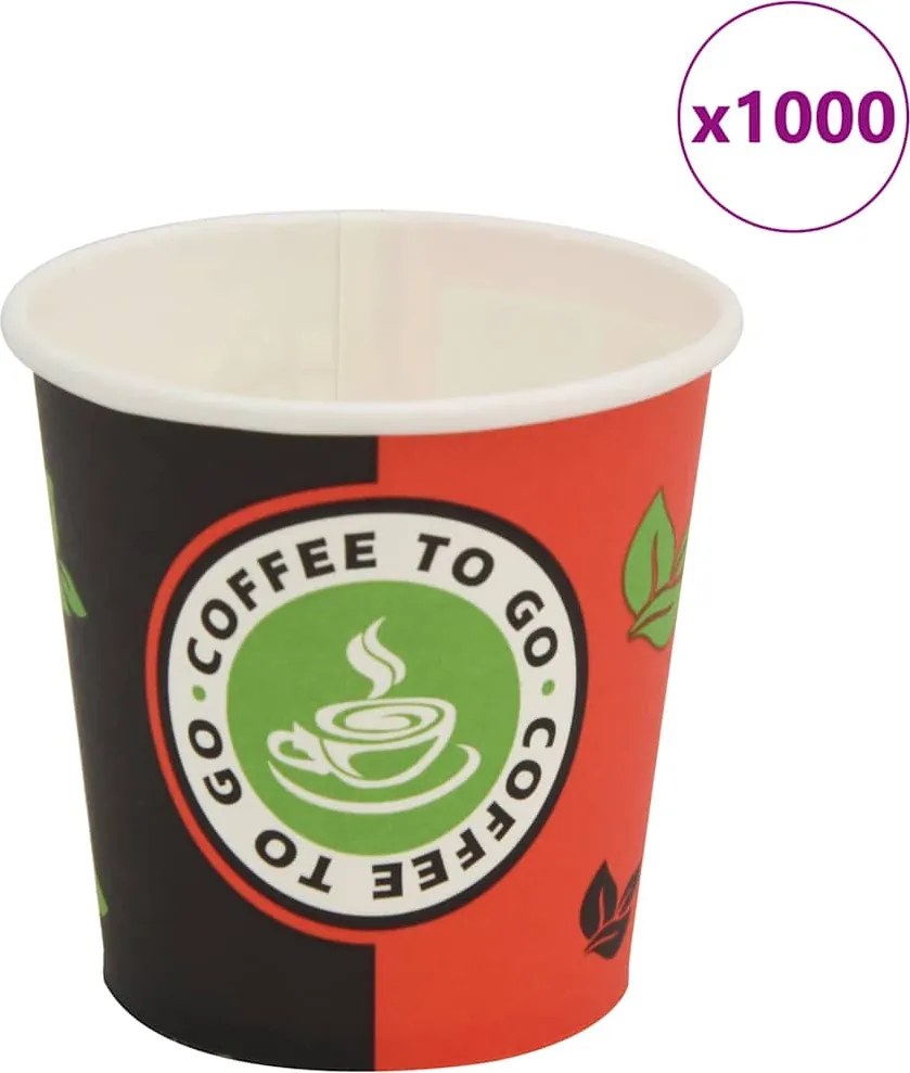 vidaXL Pahare de unică folosință pentru cafea 1000 buc. 120 ml (4 oz)