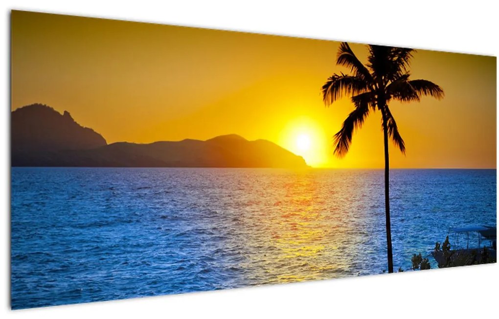 Tablou - Apus de soare deasupra mării (120x50 cm)