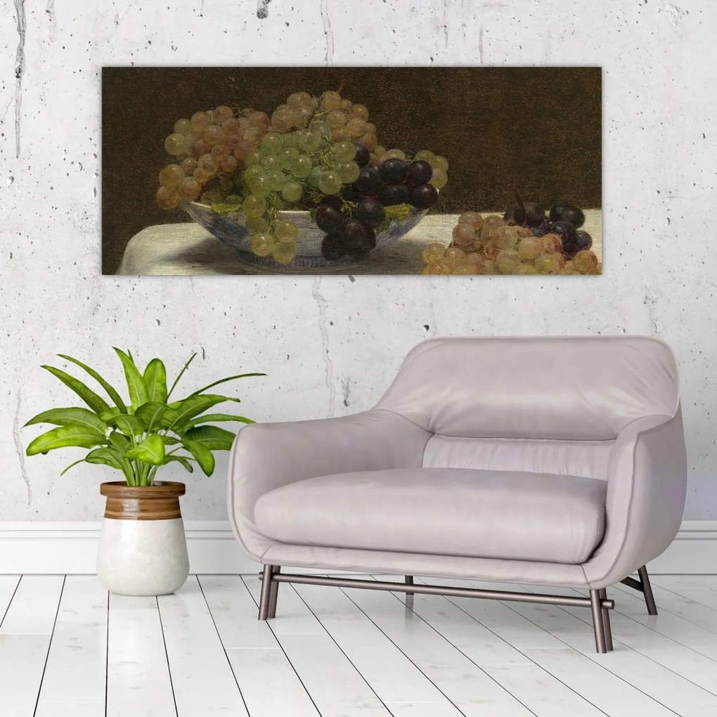 Tablou - Henri Fantin-Latour, Still Life with Grapes and a Carnation, reproducere (120x50 cm)