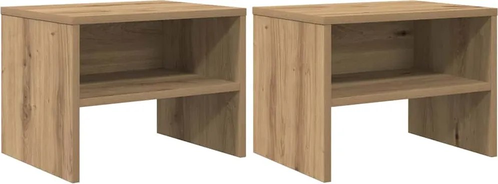 vidaXL Dulap de noapte 2 pcs stejar artizanal 40 x 40 x 30 cm