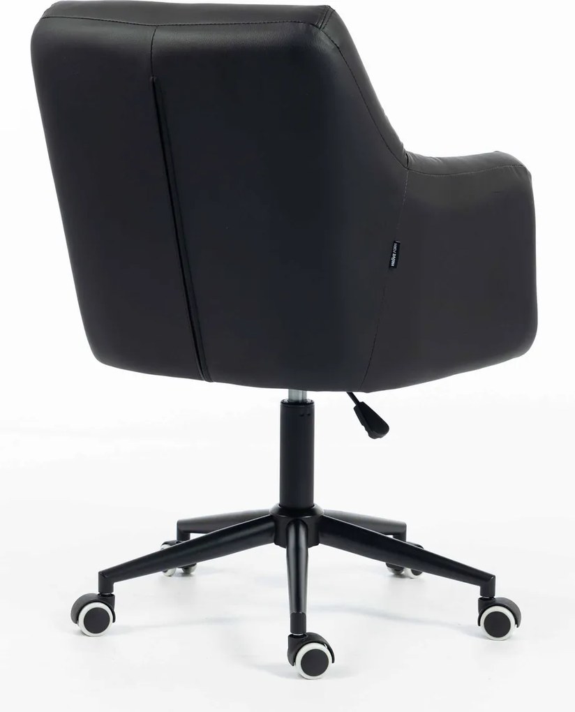 HR840K Scaun Negru Piele Ecologica cu Bază Neagră