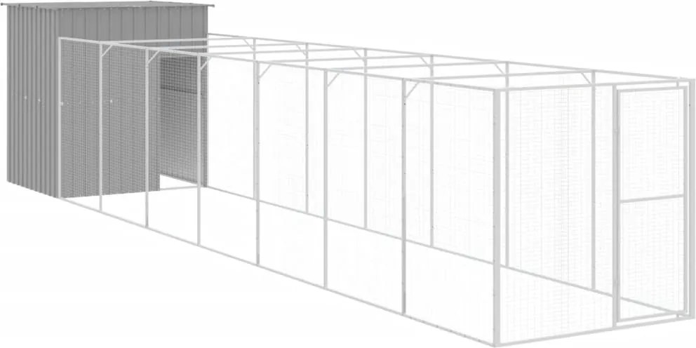 vidaXL Cușcă de câine & țarc gri deschis 165x863x181cm oțel galvanizat