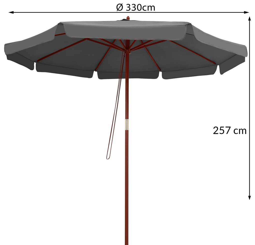 Deuba Umbrelă de soare de grădină Ø330cm - antracit