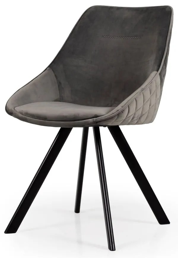 Scaune de dining gri 2 buc. din catifea Ritz – Tenzo