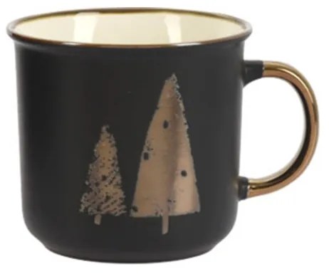 Cana ceramica, Winter, negru, 400 ml - modele diverse