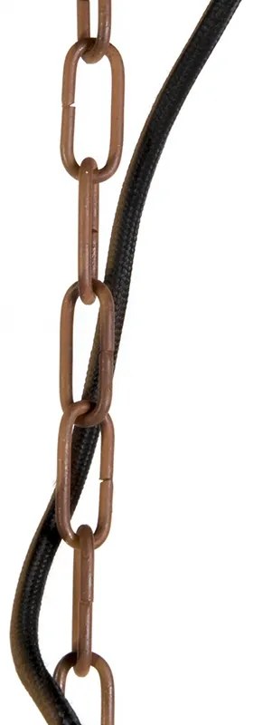 Lampă suspendată industrială maro ruginiu cu interior auriu - Engine