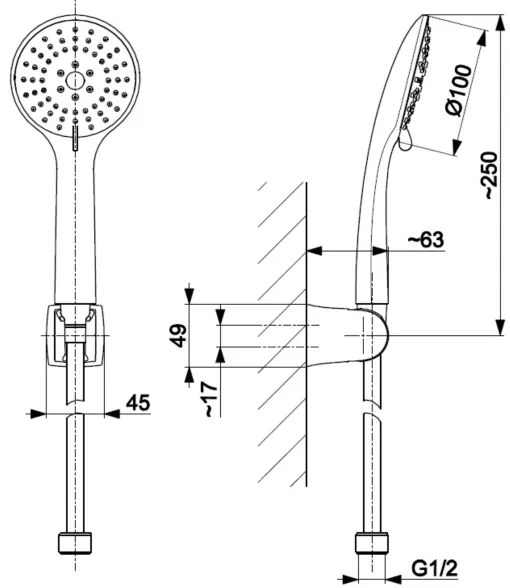 Set de duș KFA Armatura 841-220-31 MOZA auriu
