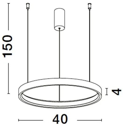 Lustra LED suspendata design modern circular PERRINE D-40cm neagra
