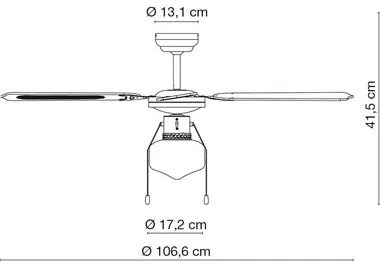Candelabru Champion 0309CSW, cu ventilator, 1xE27, crom+negru, IP20, Globo