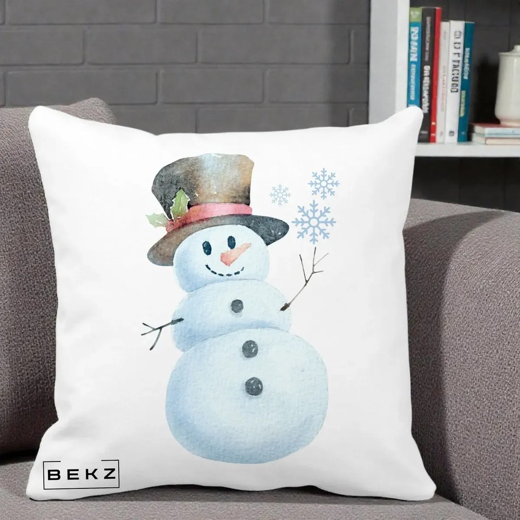 Perna Decorativa Om de Zapada cu Joben si Vasc, 40x40 cm, Alba Mata, Husa Detasabila, Perna Inclusa, BEKZ®