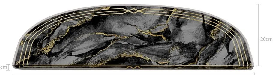 Covorașe pentru scări gri-închis 16 buc. 20x65 cm Marble Dream – Vitaus