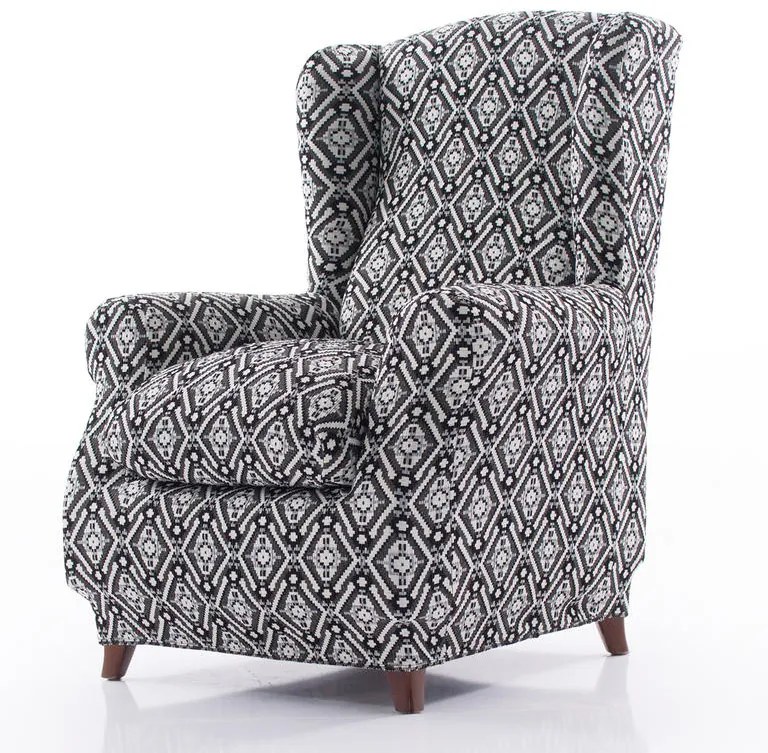 Huse monoelastice alb-negru ZUMA fotoliu (l. 70 - 110 cm)