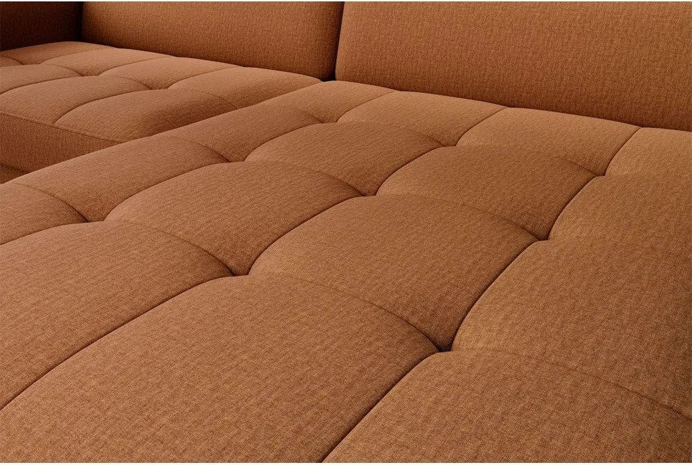 Colțar galben extensibil/cu spațiu de depozitare cu tapițerie din catifea (cu colț pe partea dreaptă/cu șezlong) Gomsi – ELTAP