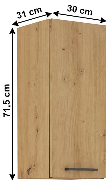 Dulap superior de bucătărie Meriel 30 G-72 1F (stejar artisan). 1033989