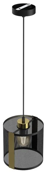 Lustră pe cablu KAGA 1xE27/60W/230V neagră/aurie