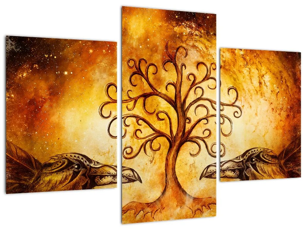 Tablou natural abstract cu copac (90x60 cm)