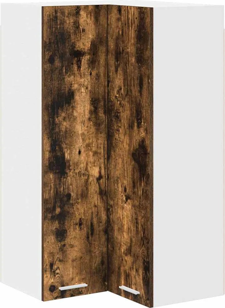 vidaXL Dulap suspendat cu ușă Stejar afumat și alb 57 x 57 x 100 cm