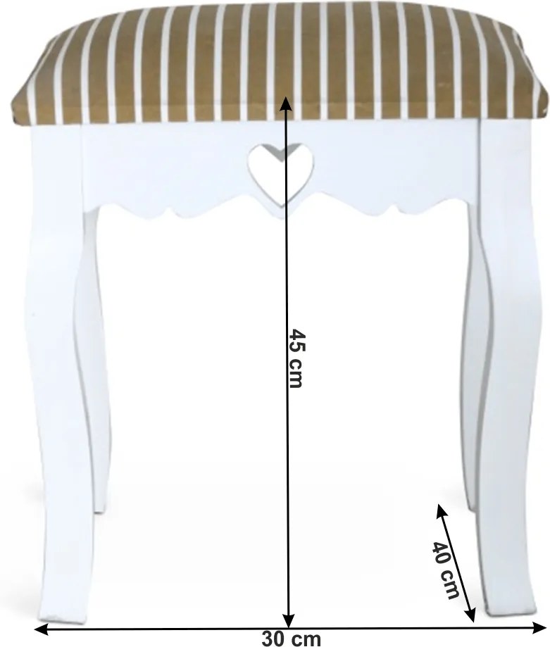 Taburet, alb/model dungat, WAGNER 1