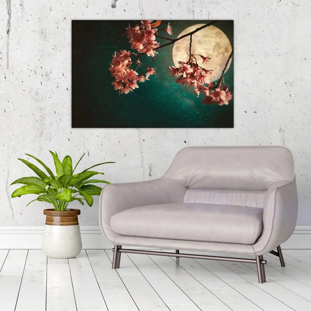 Tablou - Sakura în luna plină (90x60 cm)