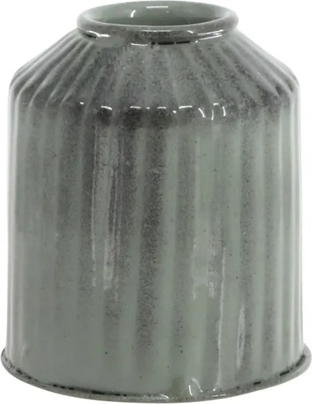 Suport de lumanare, verde, din aluminiu, H7cm, Chamber