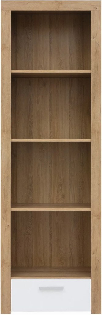 Biblioteca BALDER, stejar rivierra/alb, PAL, 62x39x192 cm