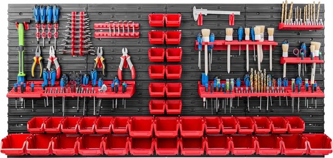 Panou pentru unelte 156x78cm 40 cutii și suporturi