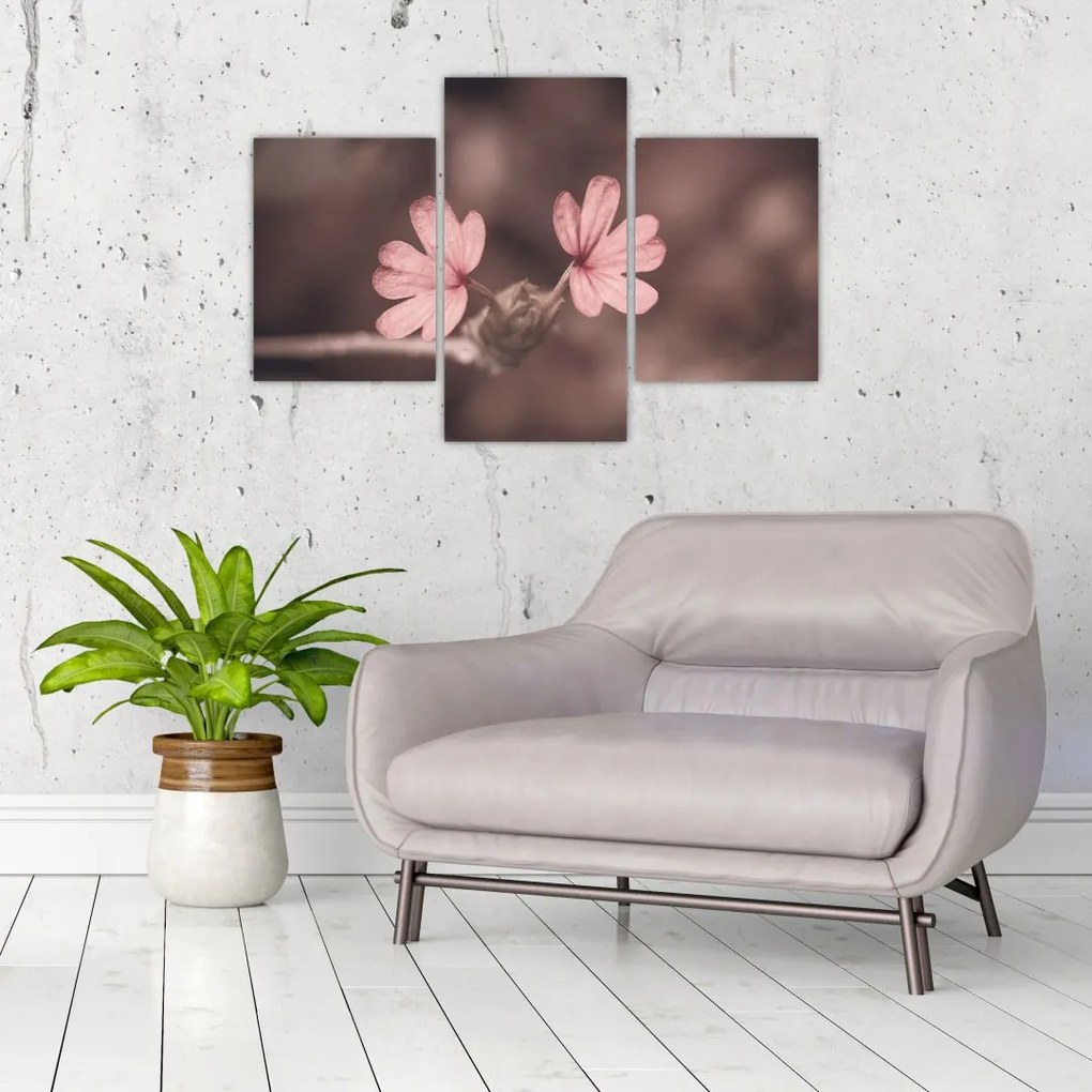 Tablou cu floare roz (90x60 cm)
