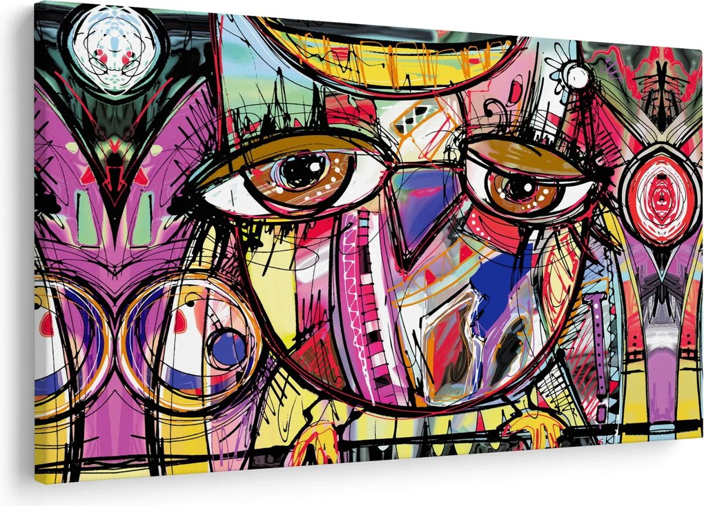 Tablou - Artă stradală - bufniță (90x60 cm)