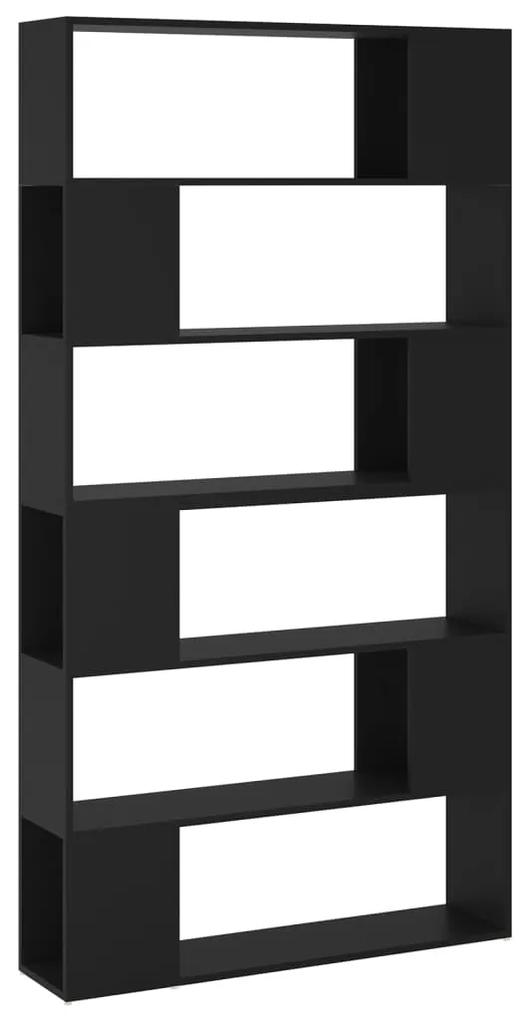 3082072 vidaXL Bibliotecă/Separator cameră, negru, 100x24x188 cm