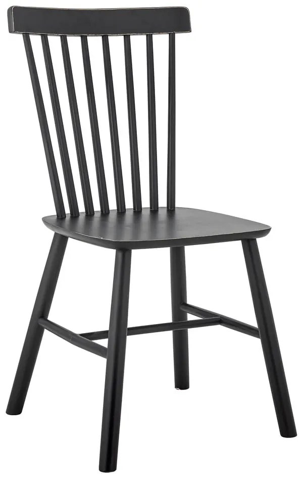 Scaun de dining negru din lemn de arbore de cauciuc Mill – Bloomingville