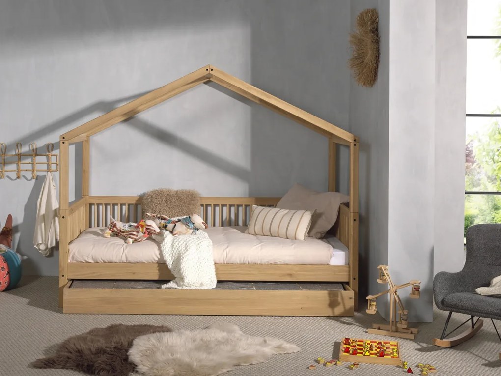 Set FORREST OAK format dintr-un Pat copii Vipack (90 x 200 cm) și un sertar.