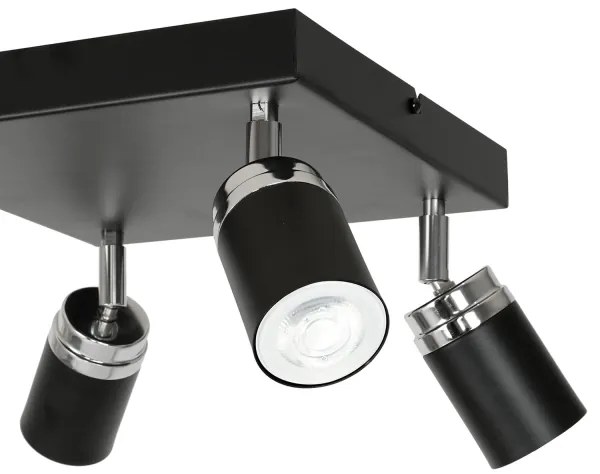 Spot RENO 4xGU10/60W/230V negru/crom
