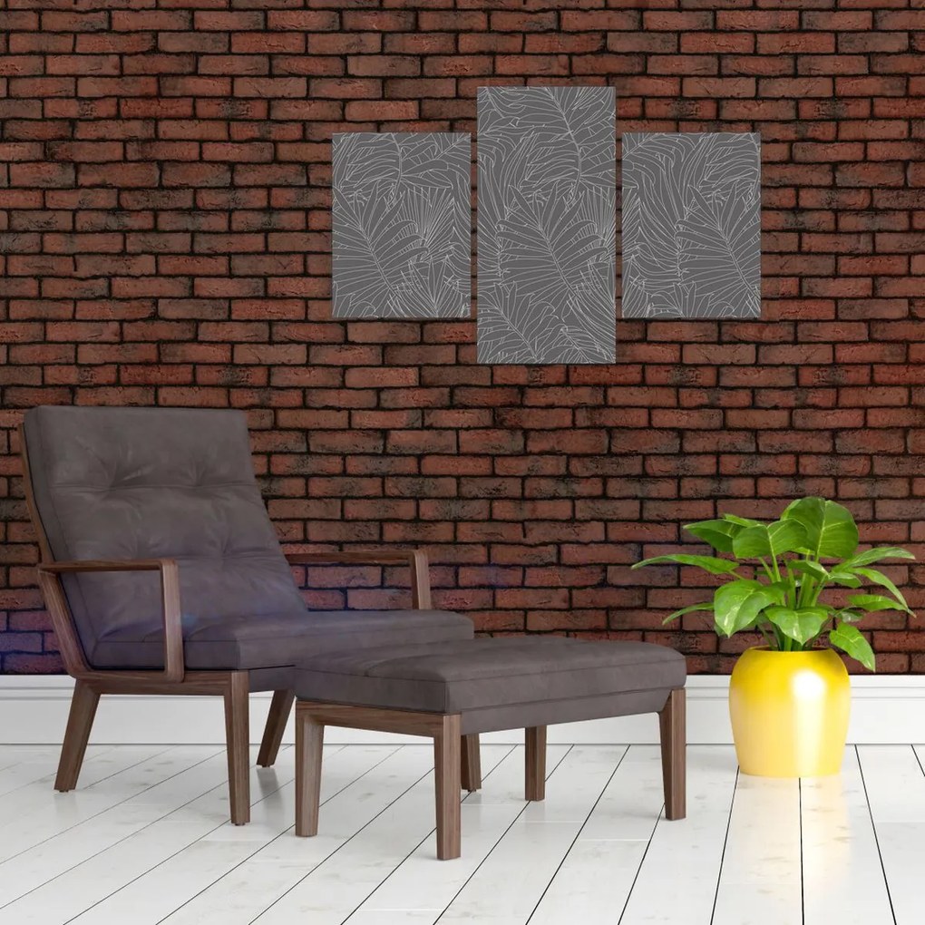 Tablou - Frunze de palmier gri (90x60 cm)