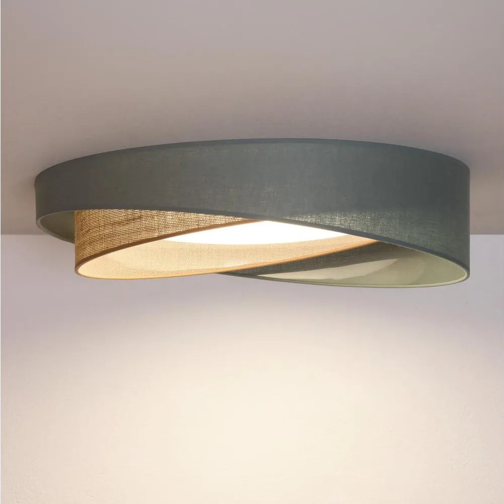 BRILAGI - Lampă LED dimabilă VELVET TWIST LED/36W/230V CCT Ø 65 cm WT verde/bej + telecomandă