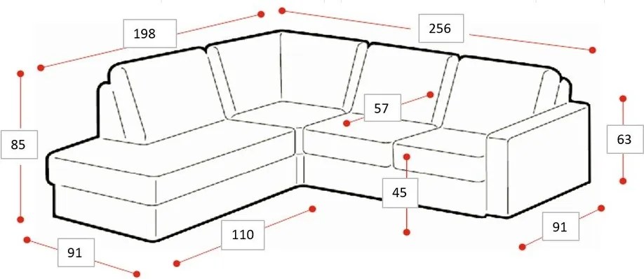 Colțar bej cu tapițerie din chenille (cu colț pe partea stângă/în formă de ”L”) Fabian – Scandic