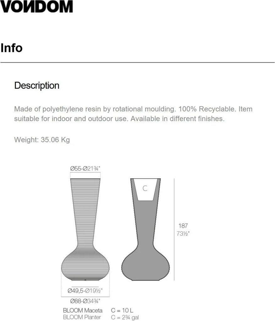 Ghiveci de flori / Jardiniera plante design decorativ modern BLOOM PLANTER